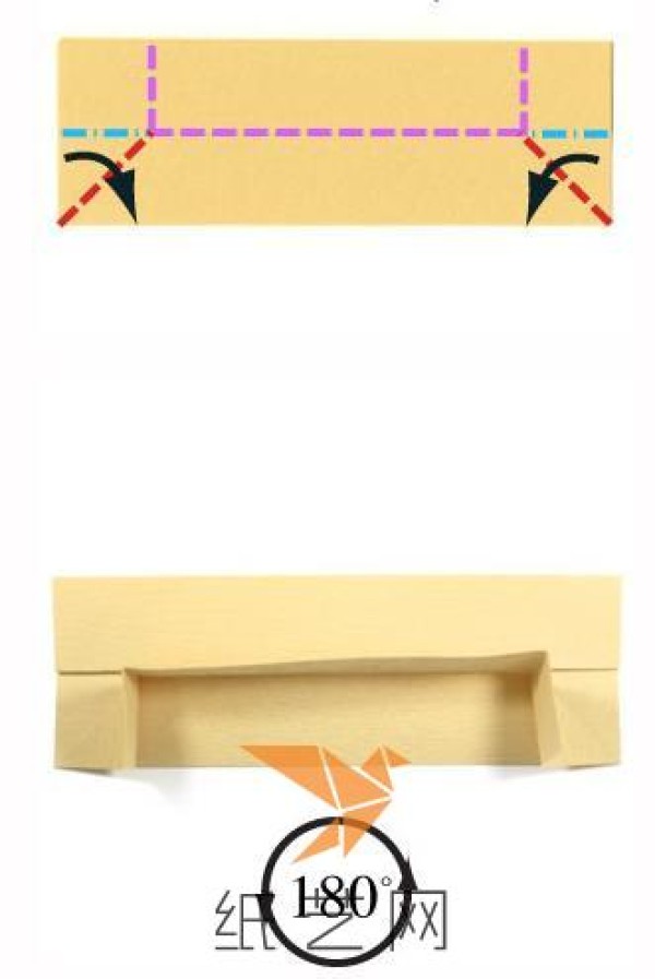 Tutorial on how to make a simple origami single bed for children