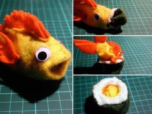 Fun tutorial on how to make goldfish that turns into sushi by hand in one second