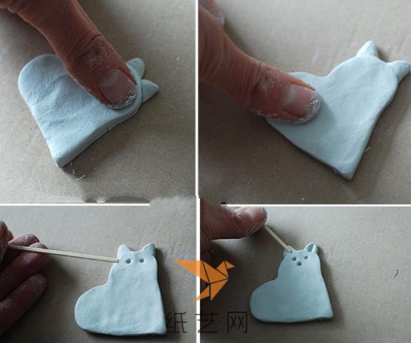 Cute clay heart-shaped kitten Mother’s Day gift decoration making tutorial