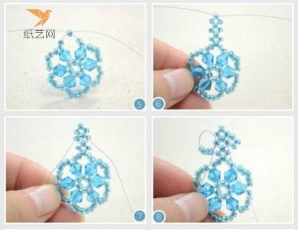 Beading Tutorial Blue Snowflake Beaded Pendant Making Tutorial