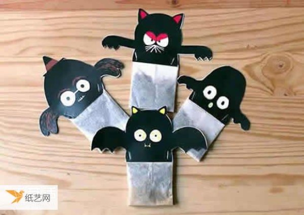 Tutorial on how to make handmade Halloween tea bags using cardboard