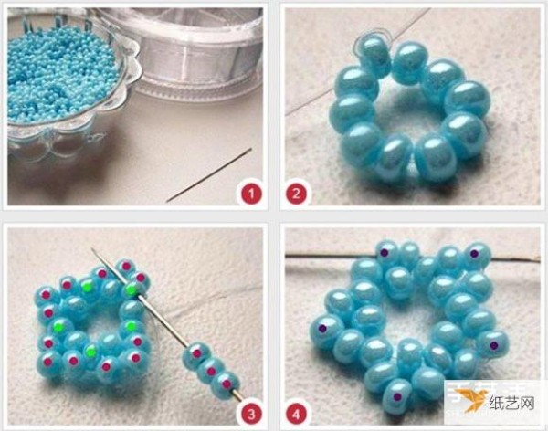 Exquisite and personalized antique beaded flower jewelry illustrated tutorial steps