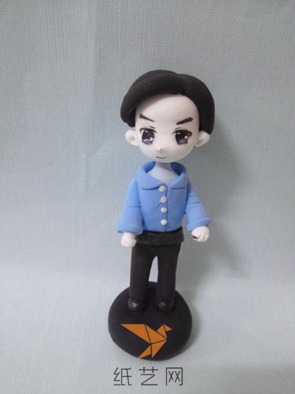 Clay tutorial for handsome boy in blue shirt