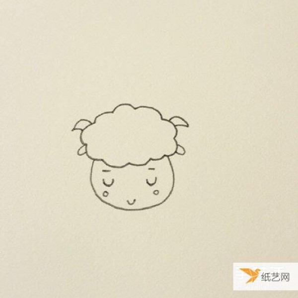 Simple drawing tutorial of a sleeping little sheep including coloring steps