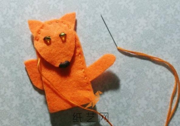 Christmas gift little fox finger puppet making tutorial