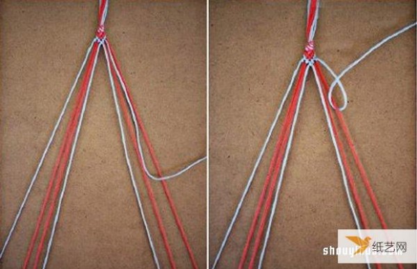 Share an illustrated tutorial on how to braid simple, fresh and personalized love pattern hand ropes