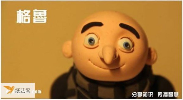 Illustrated tutorial on how to make a personalized Gru doll using polymer clay