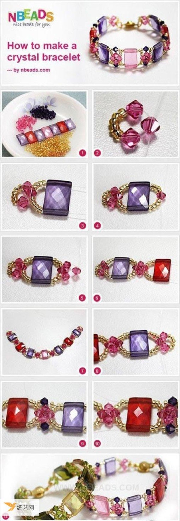 Illustrations on how to make six gorgeous and personalized gemstone beaded bracelets