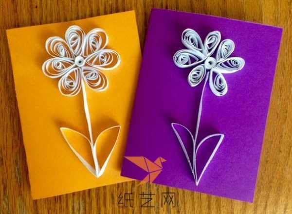 Tutorial on making beautiful flower quilled paper greeting cards