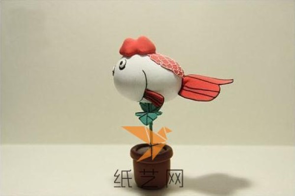 Tutorial on how to make a super cute goldfish potted plant made of ultra-light clay