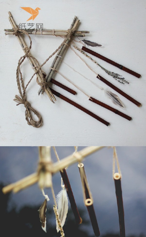 Tutorial on turning waste into treasure: beautiful wind chimes made from dead branches