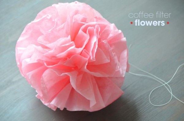 Illustrated handmade tutorial for making exquisite decorative paper flower bouquets from coffee filters