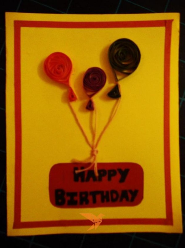 Tutorial on making beautiful birthday cards with paper balloons