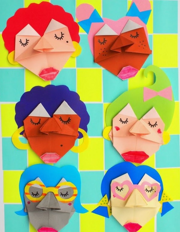 Fun origami DIY tutorial for handmade origami faces