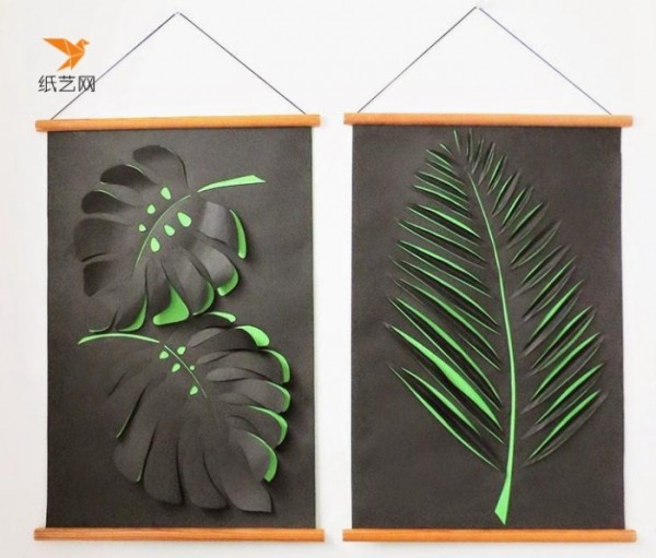 Simple and beautiful three-dimensional leaf decorative painting production tutorial