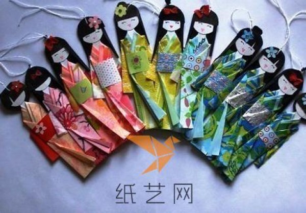 Bookmark making tutorial for a beautiful girl in kimono