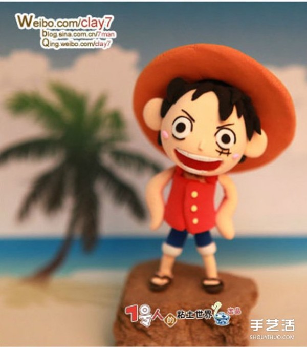 Pictures of clay works of all members of the Straw Hat Pirates from One Piece cartoon