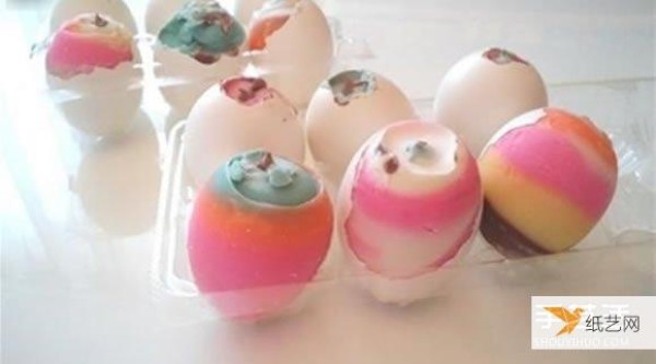 Illustration of how to make colorful egg-shaped handmade soap by yourself