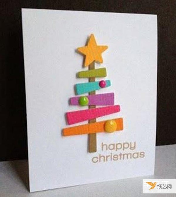 Detailed picture tutorial for making simple Christmas greeting cards by hand