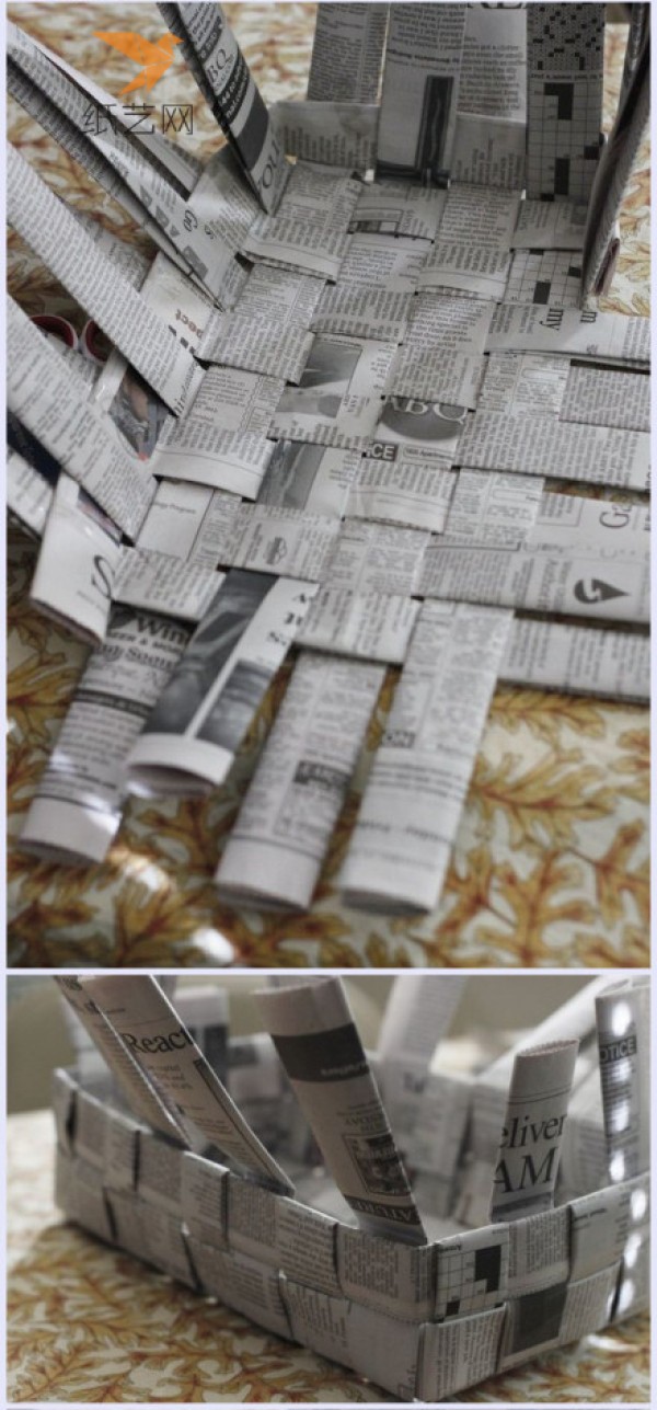 Tutorial on turning waste into treasure: a storage basket made from old newspapers