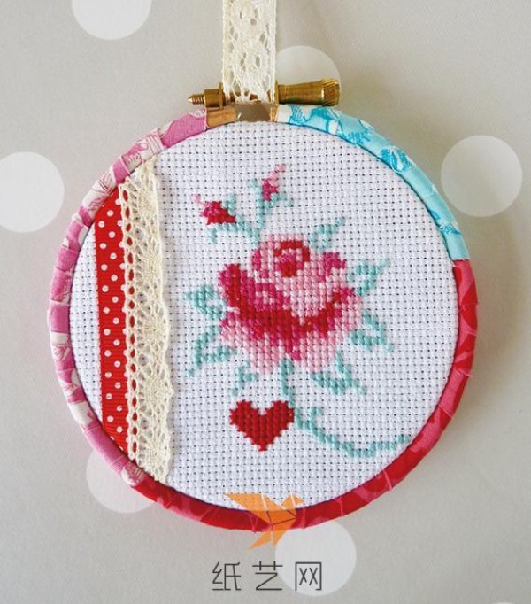 Cross stitch rose decoration making tutorial