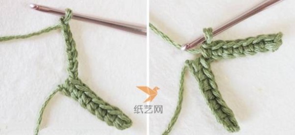 Beautiful crochet leaves tutorial illustrations