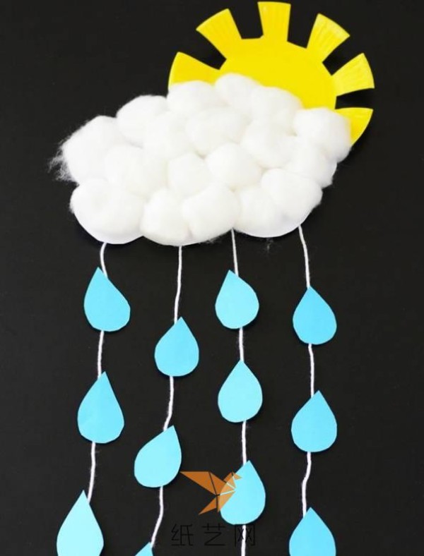 DIY tutorial for children to make rainy clouds by hand