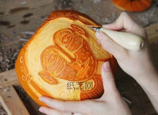 Halloween spooky pumpkin lantern handmade illustrated tutorial