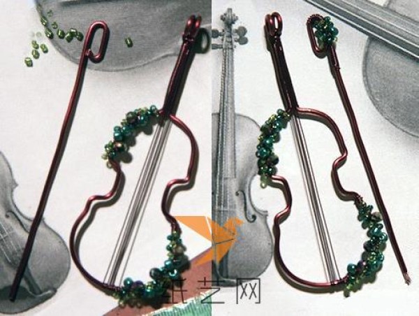 Tutorial on a fresh and fresh handmade DIY woven violin brooch for Spring Festival gift