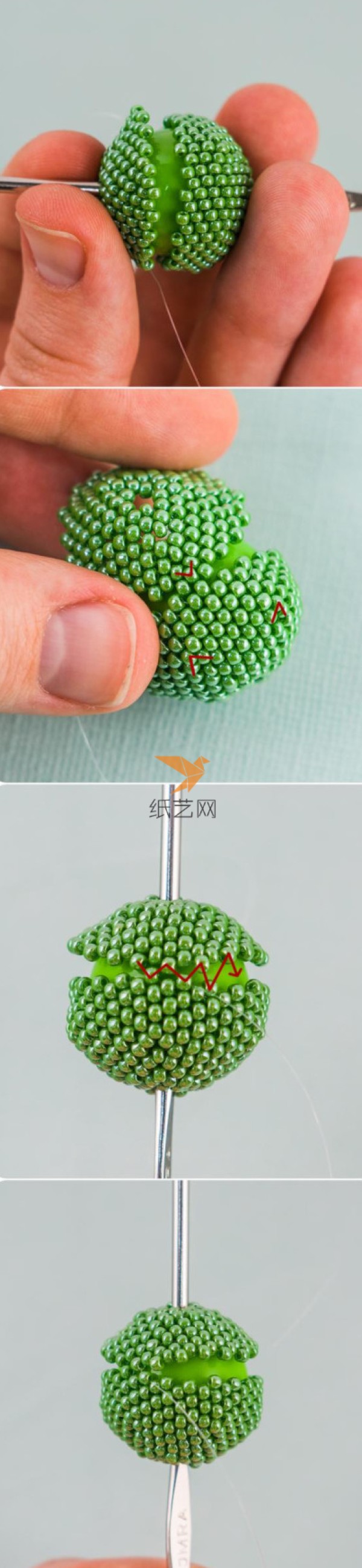 Beaded Ball Ornament Handmade Beading Tutorial