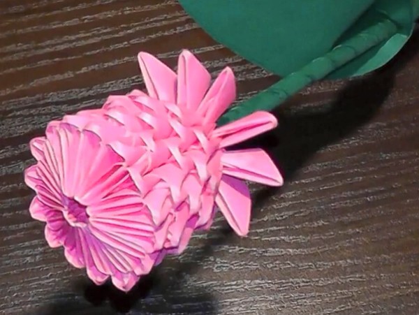 Video tutorial on how to fold a paper rose origami rose into a triangle