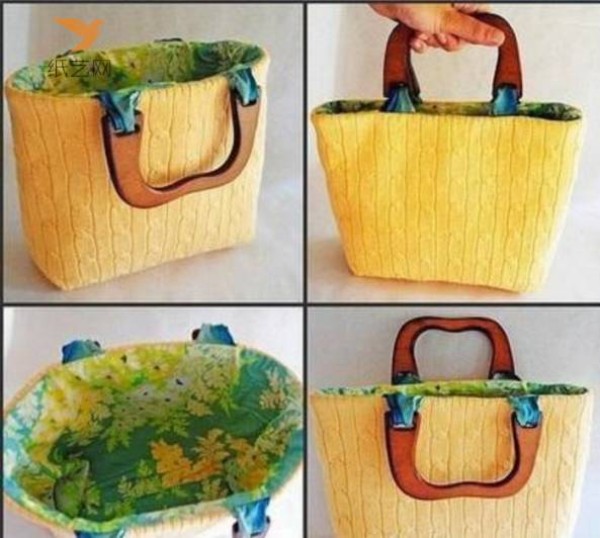 Tutorial on turning discarded sweaters into handbags