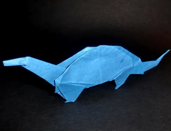 Simple origami tutorial for Origami Brontosaurus