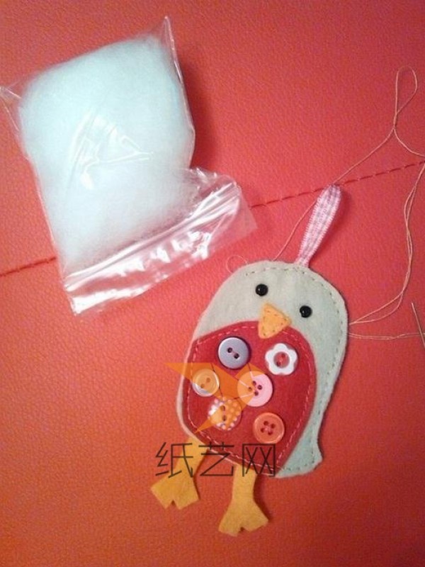 Cute non-woven bird Christmas decoration making tutorial