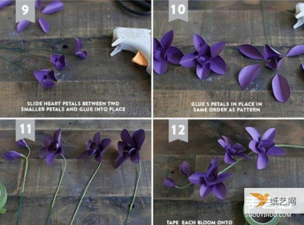 Illustration of how to make beautiful origami orchids by hand