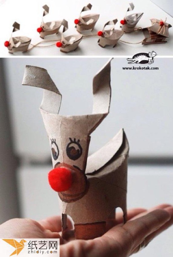 Tutorial on how to make a Christmas elk Christmas decoration by turning toilet paper tubes into treasures