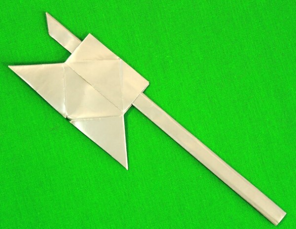 Origami video tutorial of simple origami ax for children