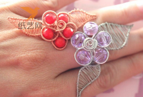 Beaded Braided Wire Wrap Flower Ring Making Tutorial