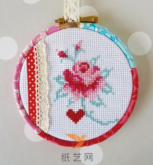 Cross stitch rose decoration making tutorial