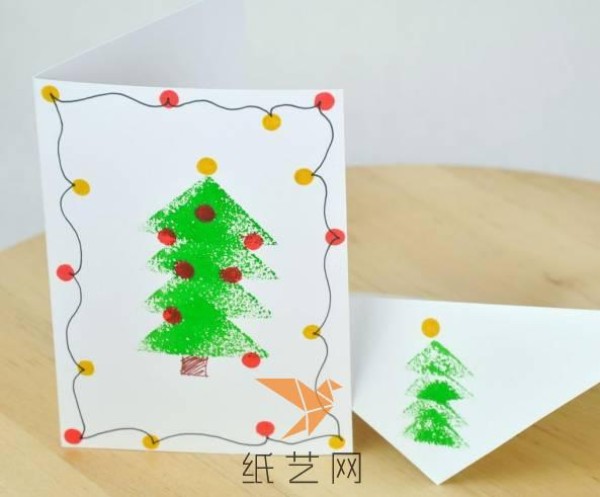 Very simple handmade Christmas tree Christmas greeting card tutorial