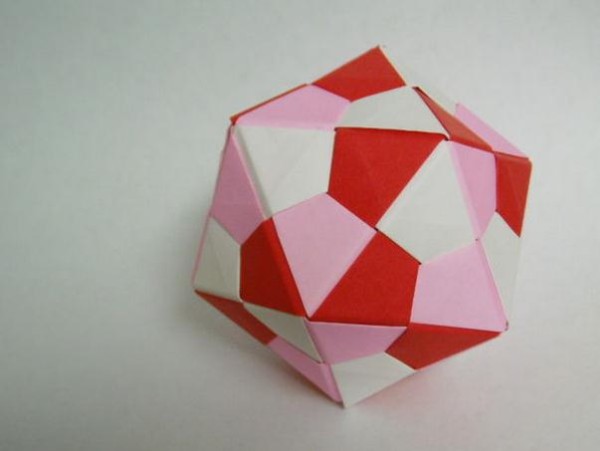 Beautiful polyhedral origami paper ball flower making tutorial