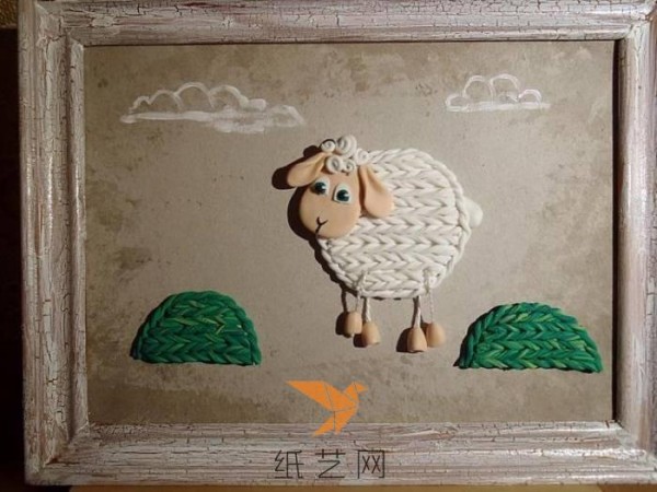 Tutorial on how to make a cute little sheep clay painting for Christmas gift