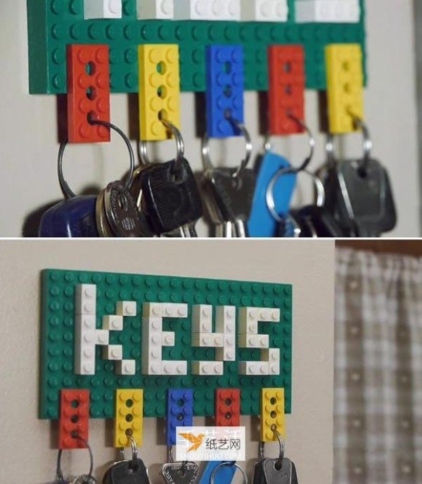 Make a personalized hook rack using LEGO bricks