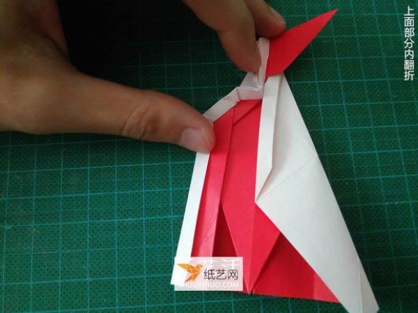 Detailed illustrated tutorial on how to fold the Christmas crane