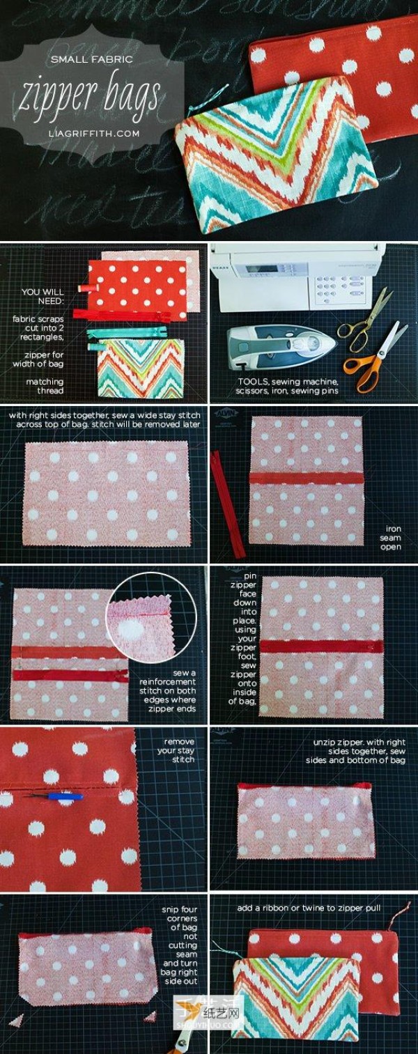 How to make homemade zipper bags using non-woven fabrics