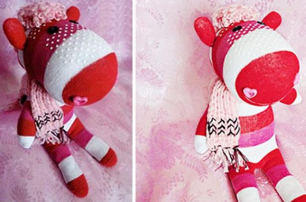 Handmade fabric cute sock doll pony tutorial illustration