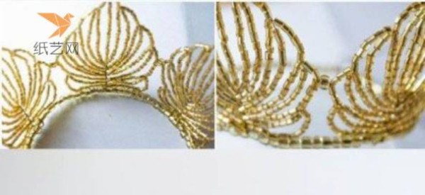 Gorgeous Style Beaded Gold Crown Making Tutorial Beading Tutorial