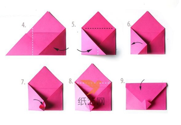 Cute greeting card envelope making tutorial illustration