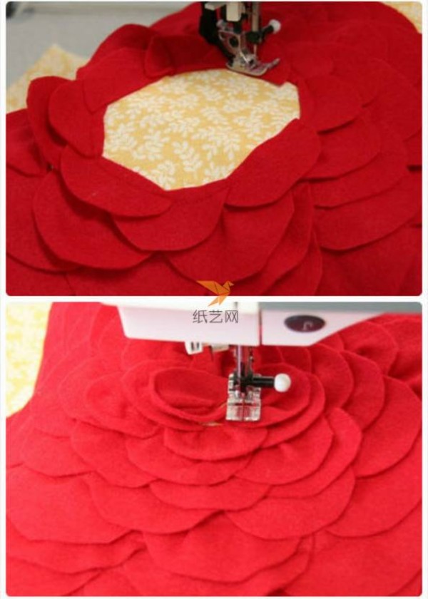 Tutorial on making non-woven three-dimensional flower non-woven pillow