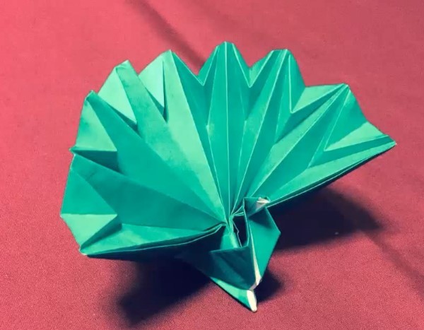 Tutorial on how to make a three-dimensional origami peacock